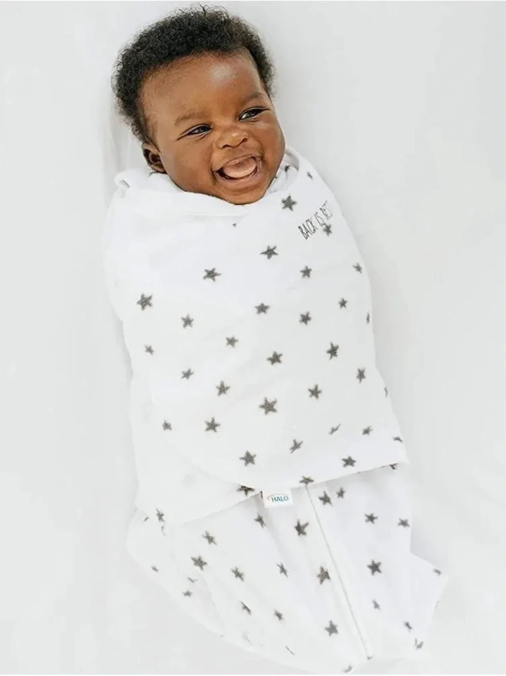 *New* Halo Baby Sleep Sack Swaddle- White with Black Stars